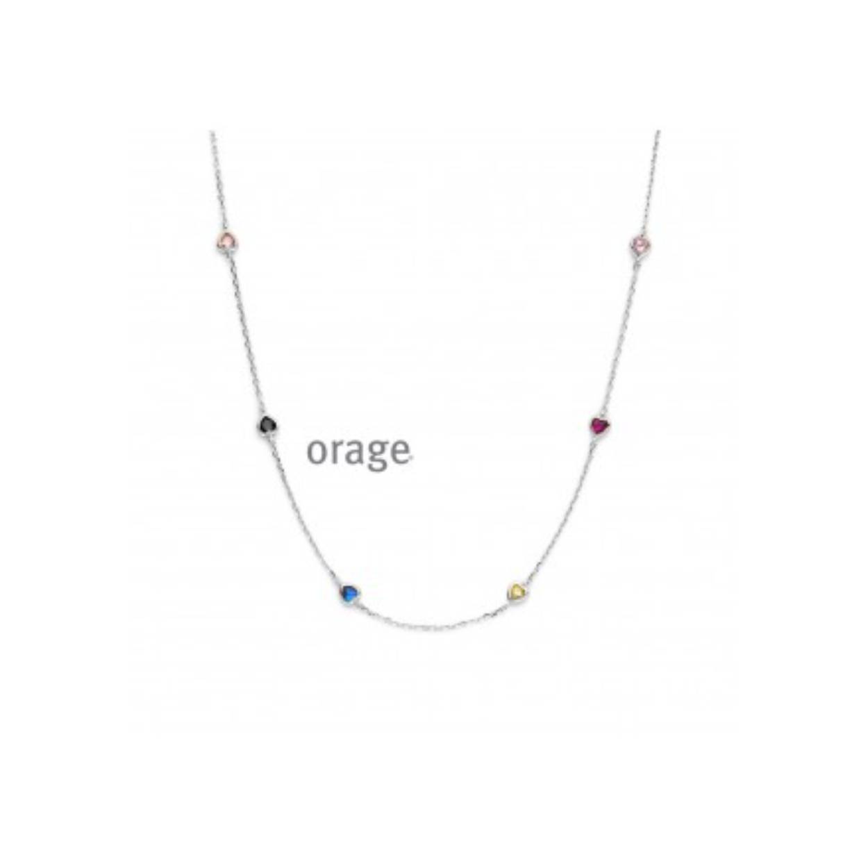 Ketting hart multi 925 rh cz
