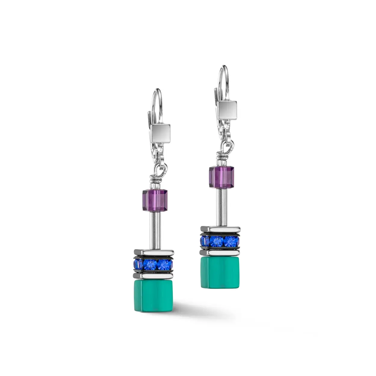 Coeur de Lion oorhangers model 2838/20-608 turqoise purple