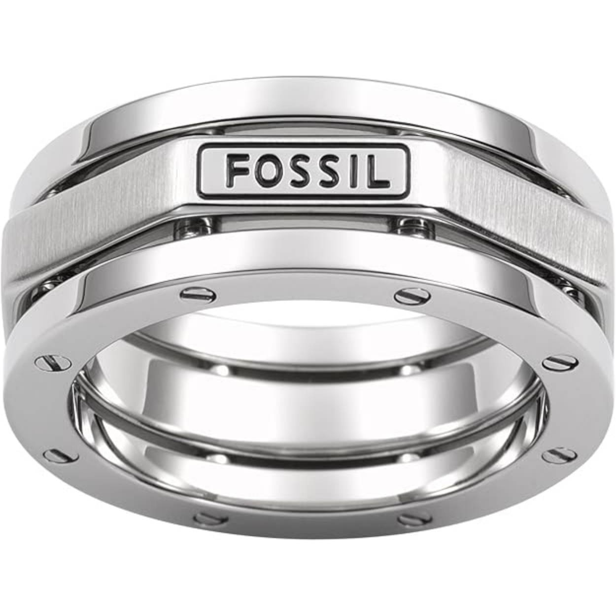 Fossil Steel herenring
