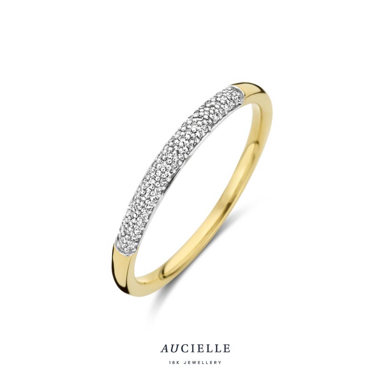 Aucielle ring pavé goud 18kt briljant 0.08ct