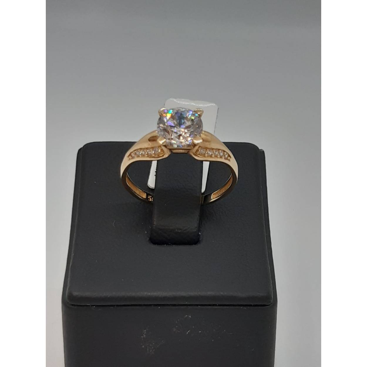 gouden ring 14kt met stenen 