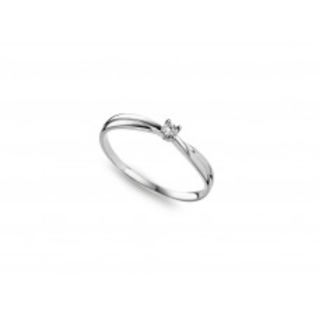 ring in witgoud 18 kt met briljant solitair model