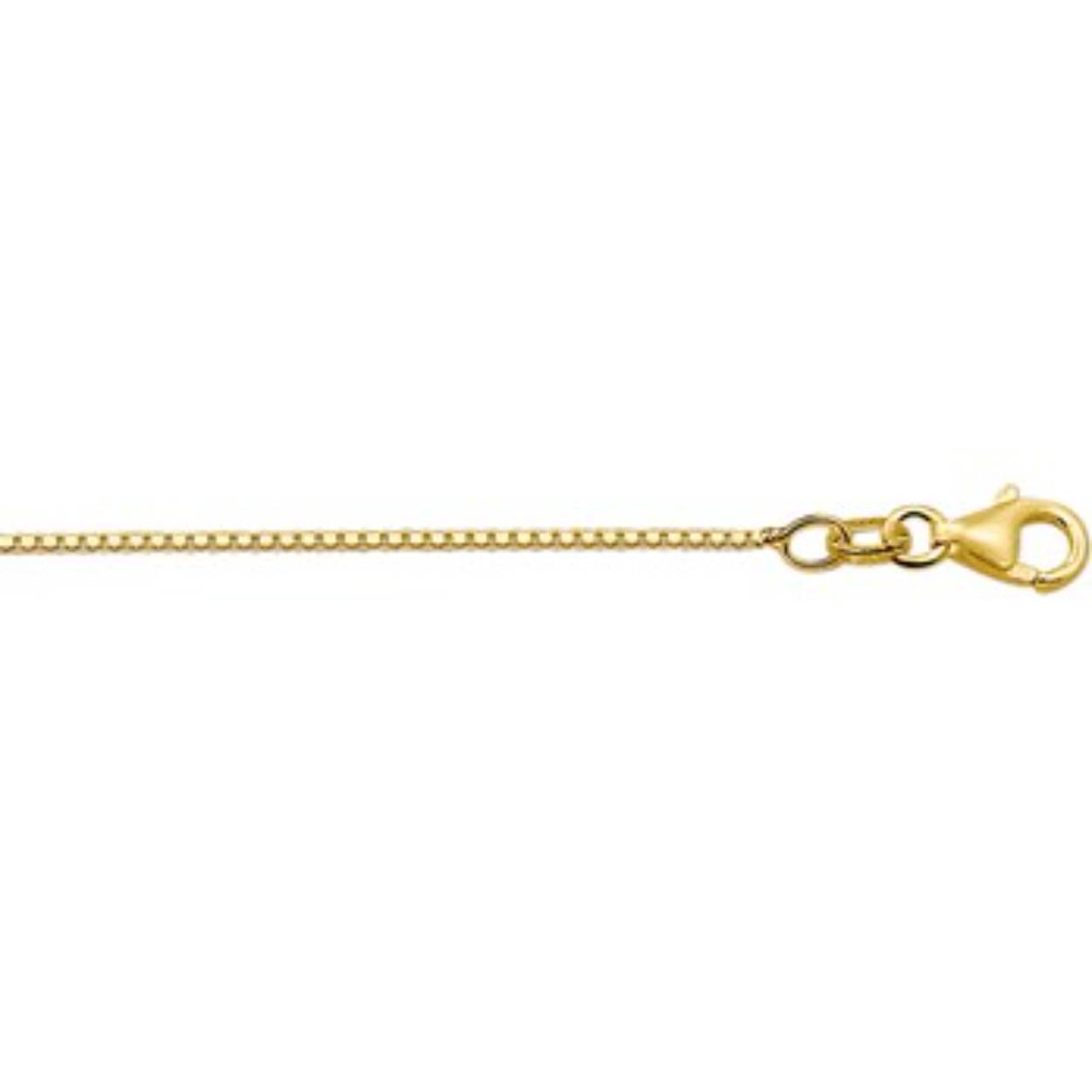14k gouden collier in venetiaan schakel, de breedte is 0.9mm en de lengte 42cm