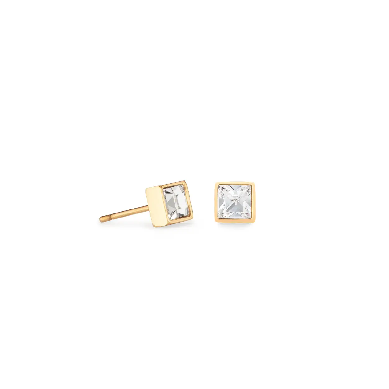 Coeur de Lion edelstaal gold plated oorstekers met kristal