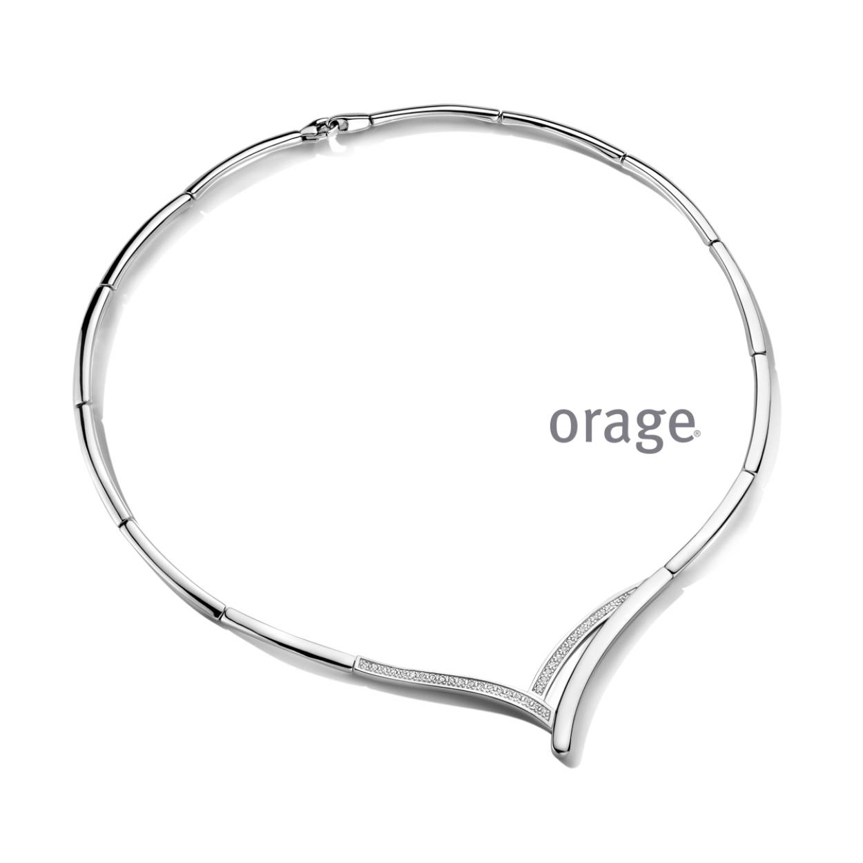 Zilveren collier met zirkonia's van het merk Orage
Lengte: 42 + 3 cm
Bijhorende oorbellen en ring ook verkrijgbaar