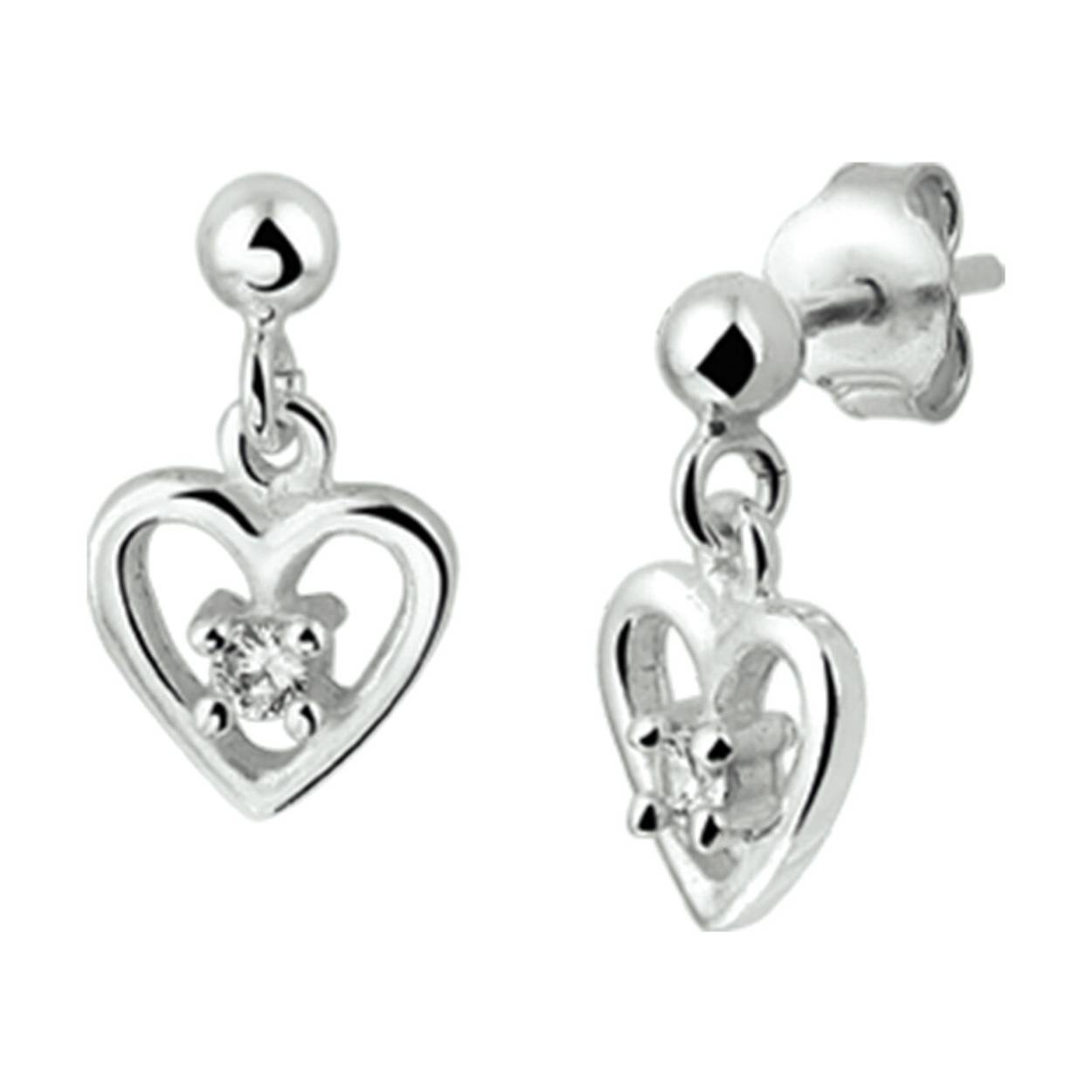 Zilveren oorhangers hart