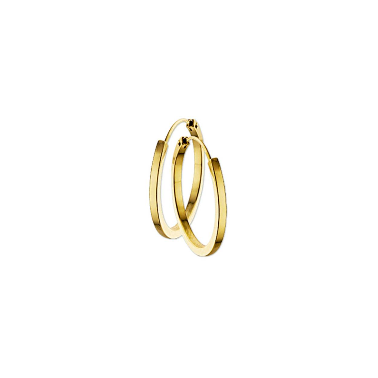 Gouden oorringen 20mm dun vierkant 1.1mm