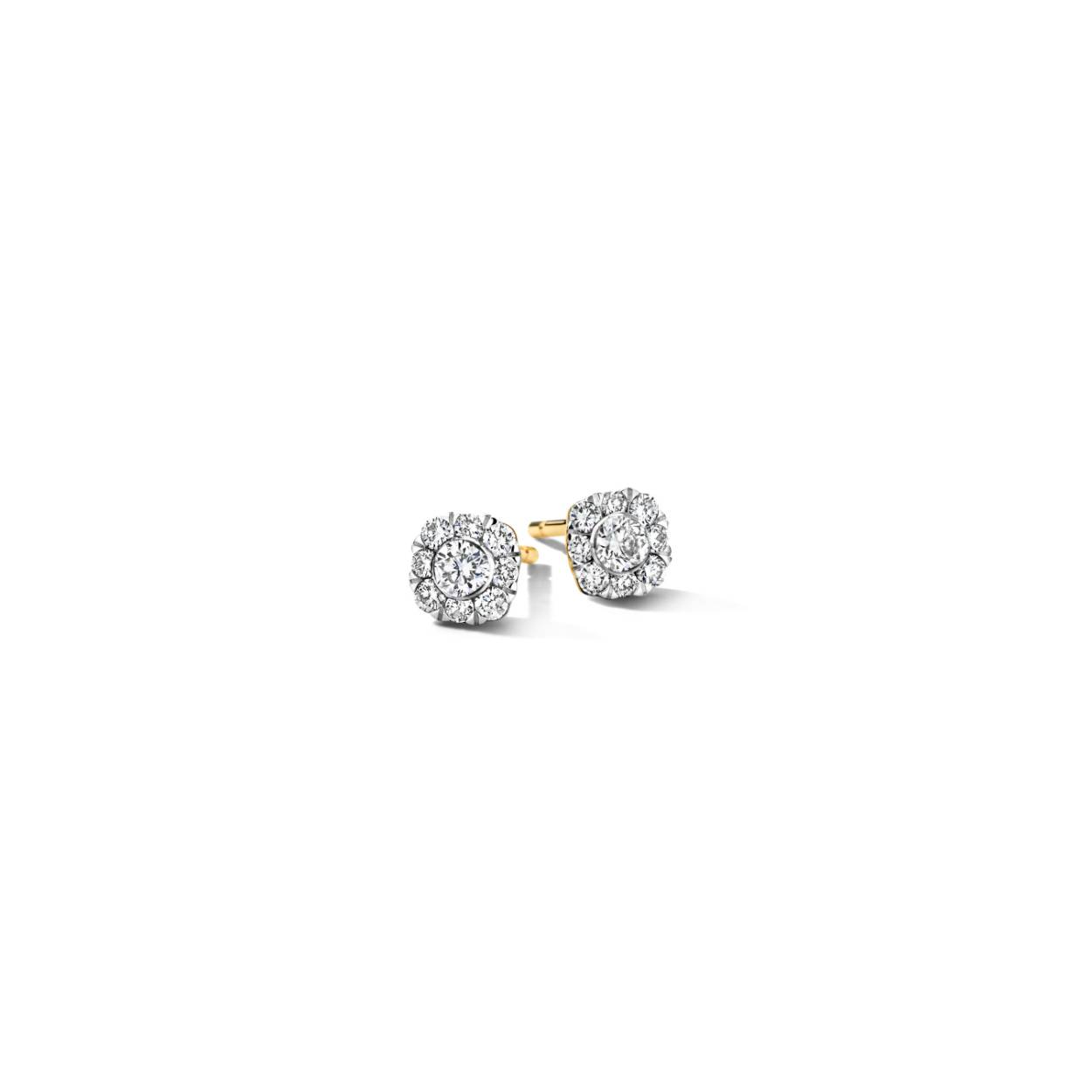 Solitair oorbellen Geelgoud 18kt 0.33ct brilj