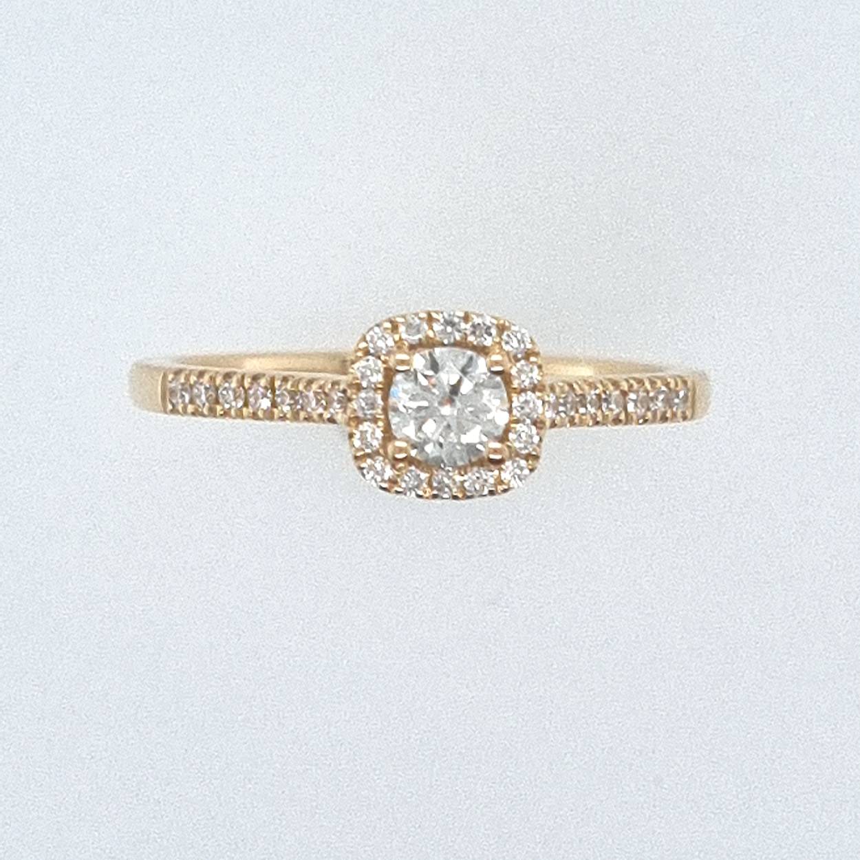 Ring geel  goud 18kt met diamanten .