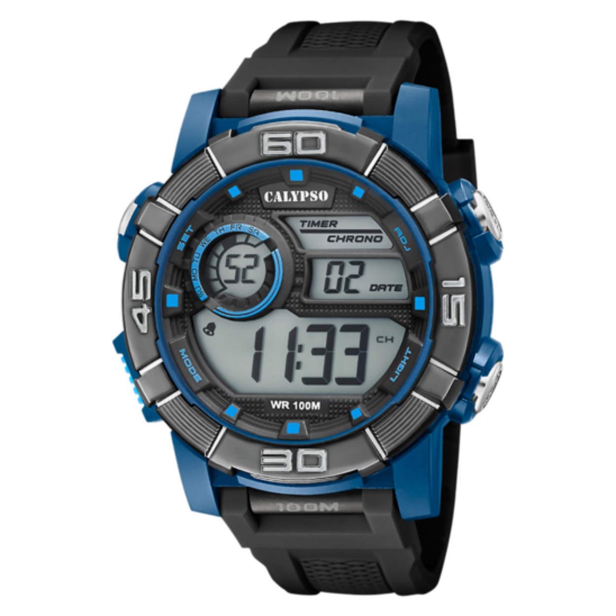 digitaal uurwerk van calypso met chrono, 2e tijd enz...