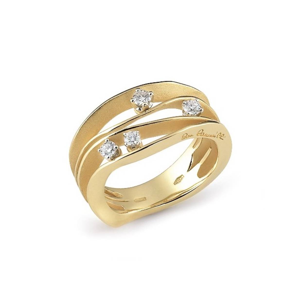 18krt gouden ring met diamant | Dune Yellow Sunrise maat 55 | GAN0778U