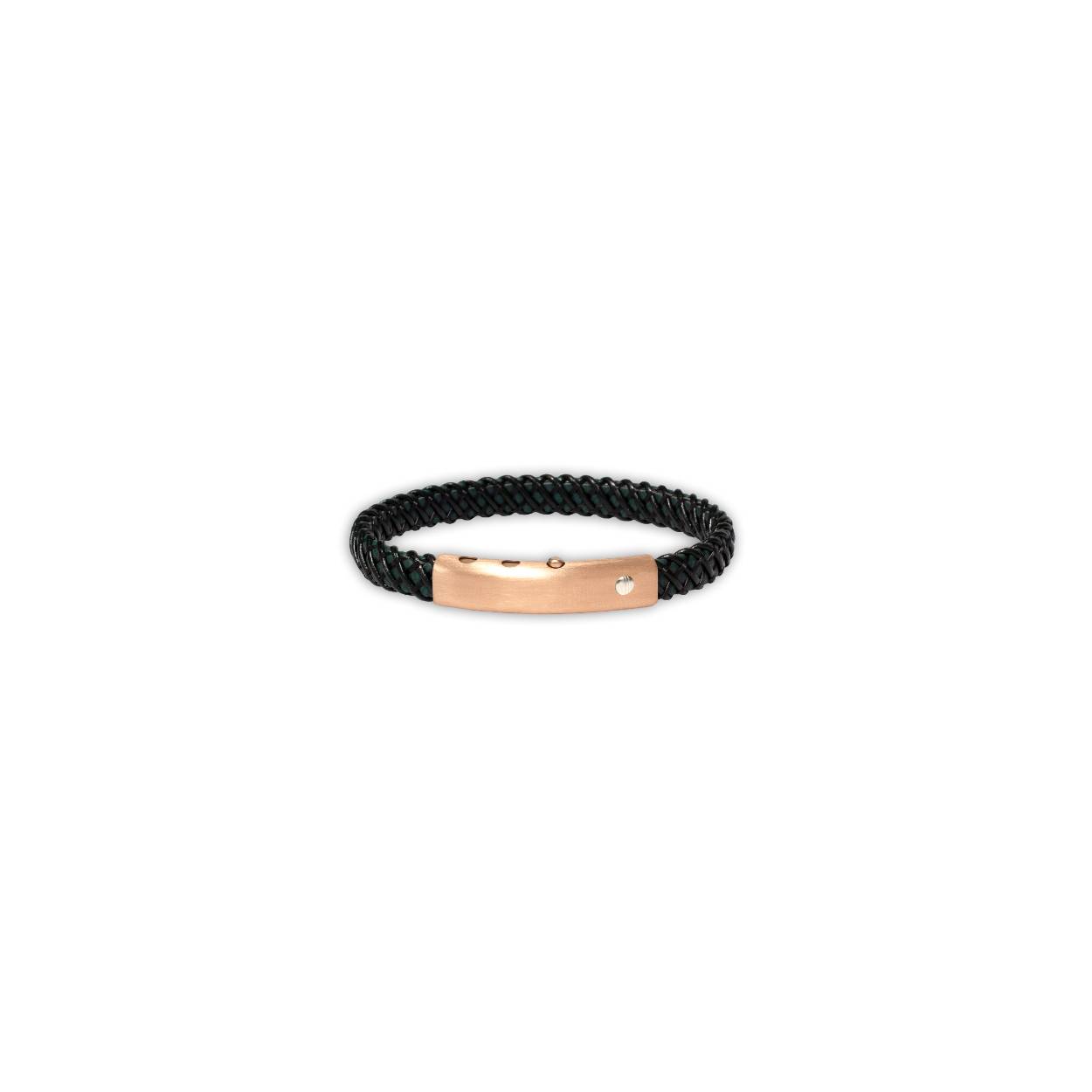 Borsari Gioielli armband edelstaal +18 krt / leer