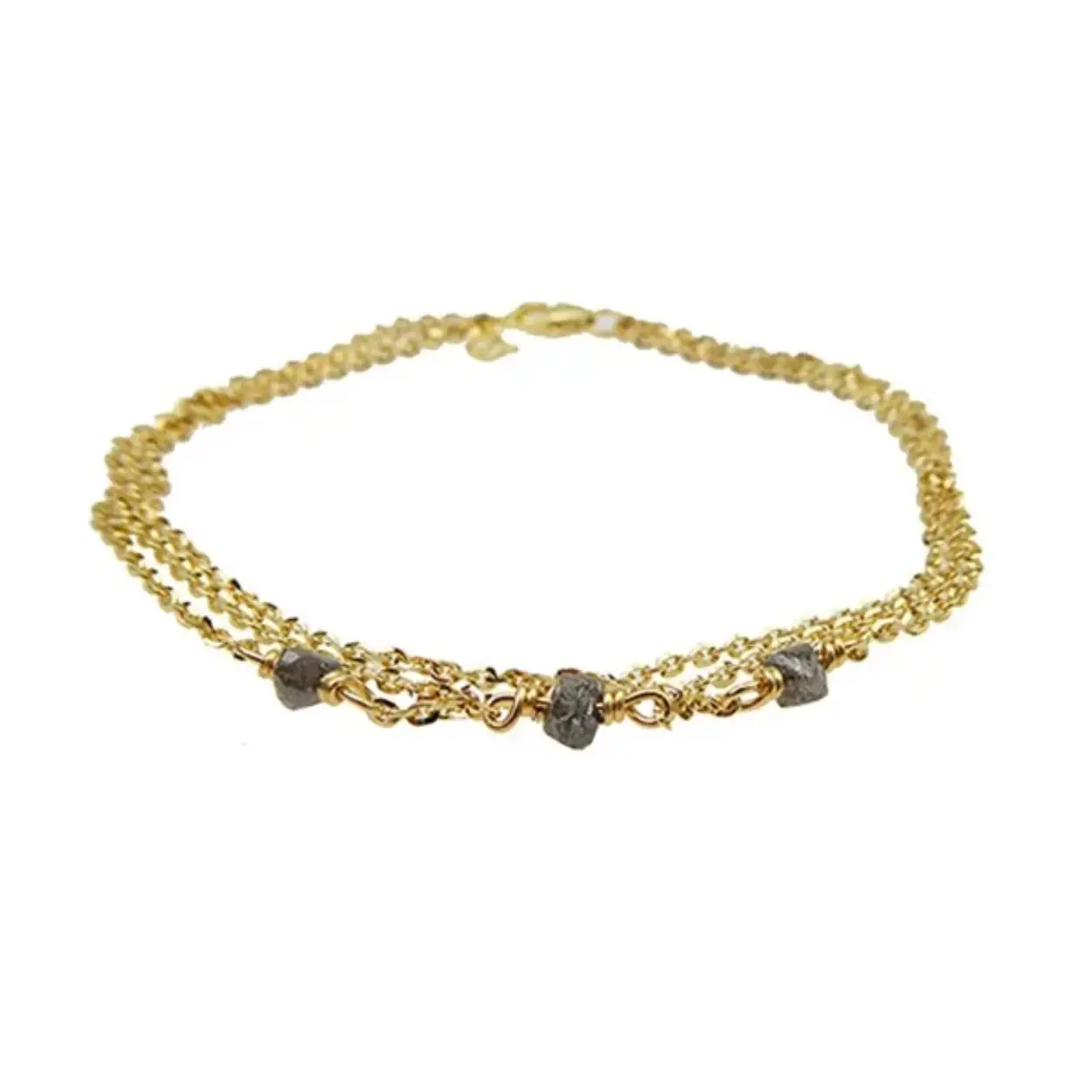 14k geelgouden armband met ruwe diamant op 18 tot 19 cm lengte 