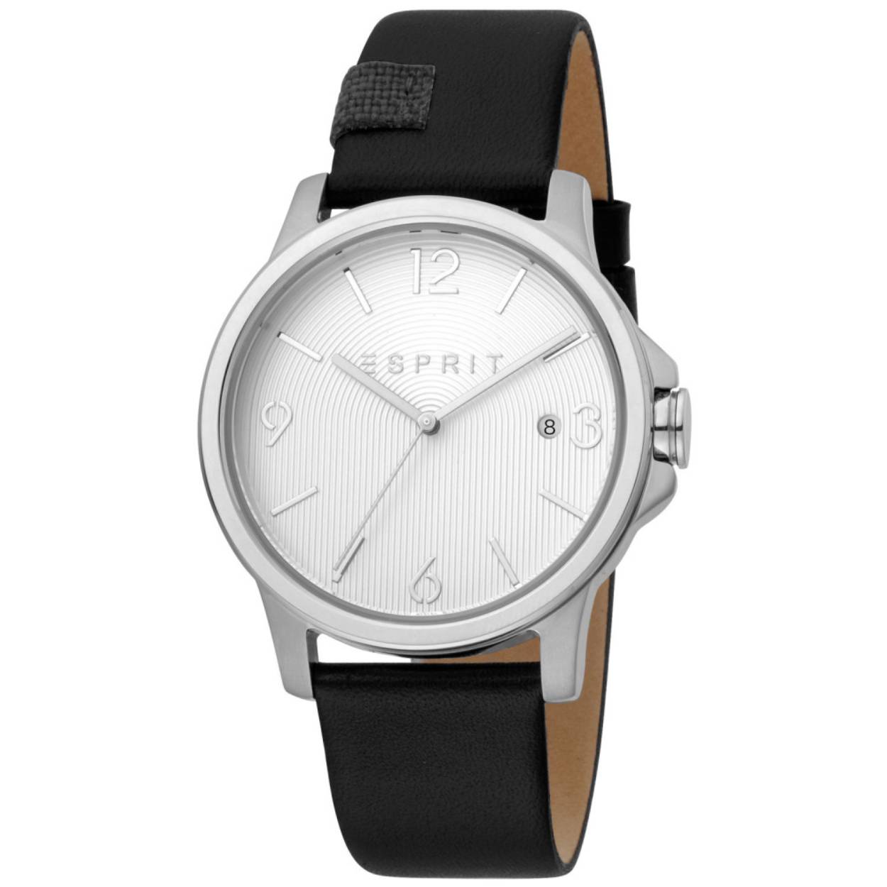 Dit heren horloge is van het merk Esprit. Het is een quartz horloge met een datum aanduiding. De band is gemaakt van lederen. De diameter van de kast is 39mm.