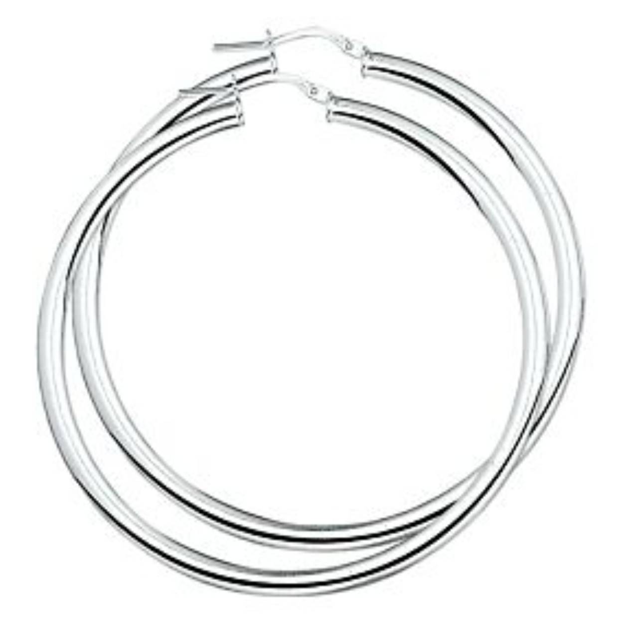 Zilveren creolen ronde buis 54 mm