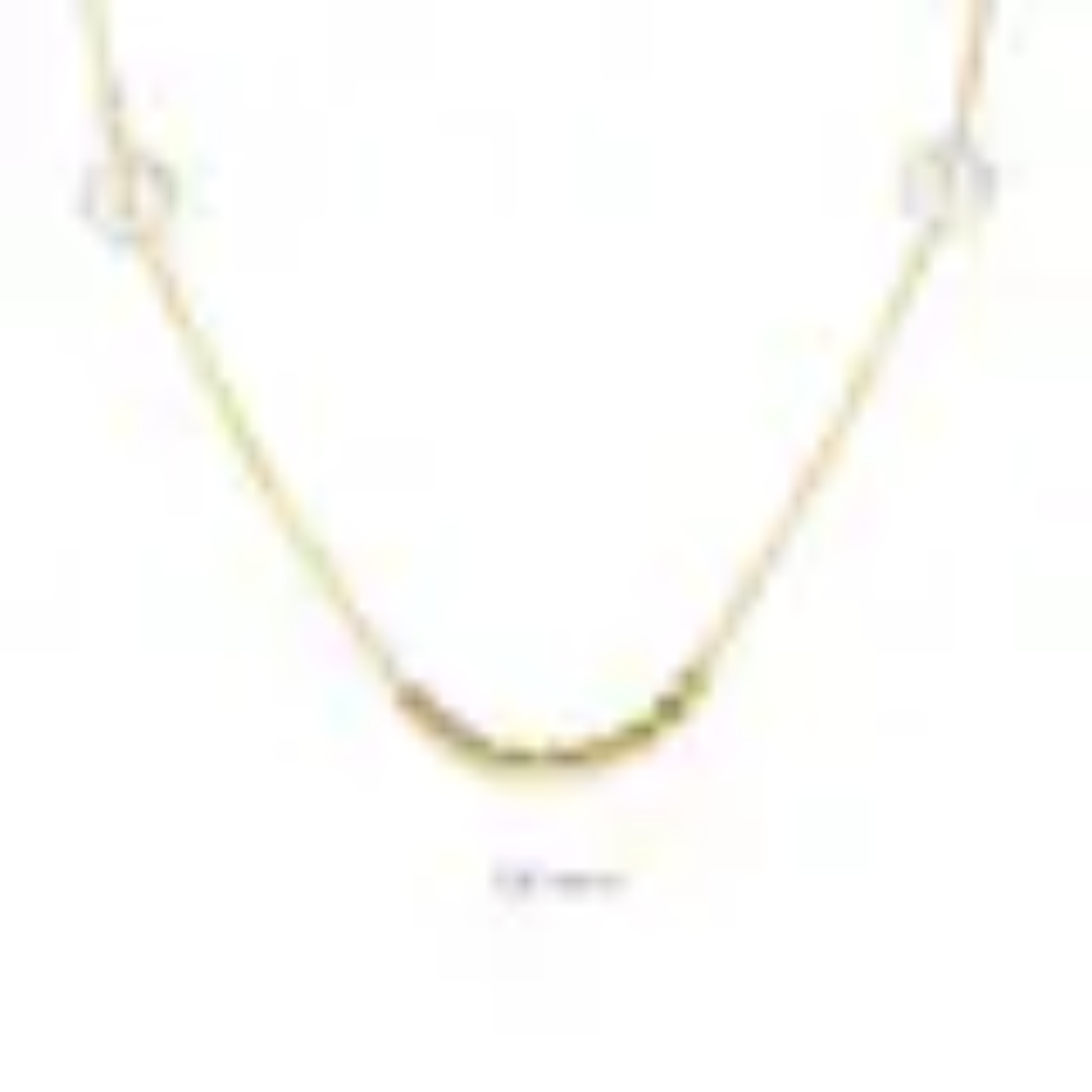 geelgouden. collier met bolletjes en imitatie parels