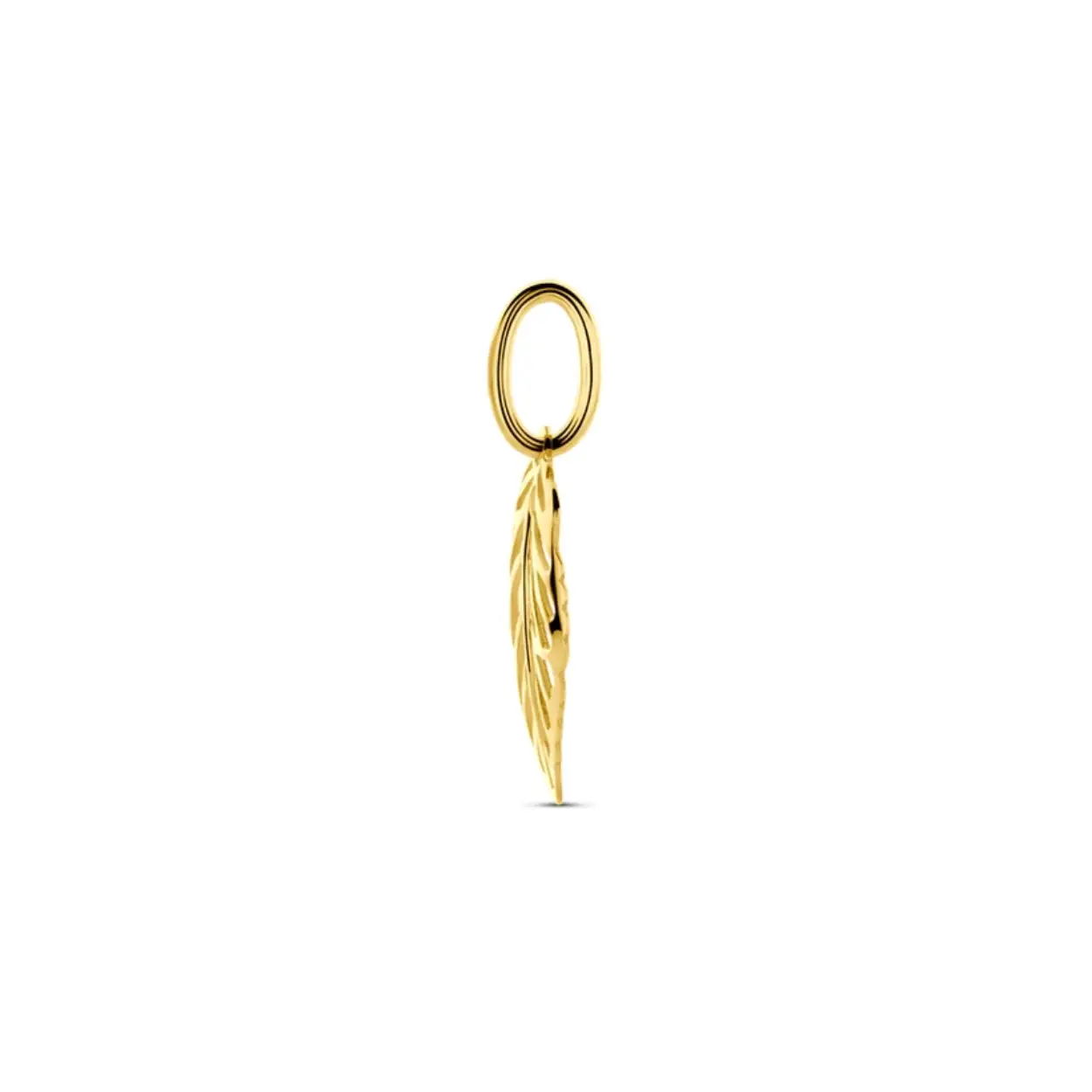 14k gouden hanger blad 1.7cm  12,5x7.5mm