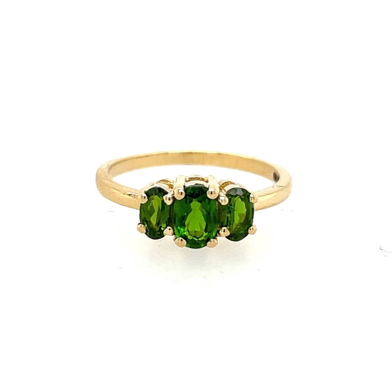 Ring geelgoud met chroomdiopsiet RG353