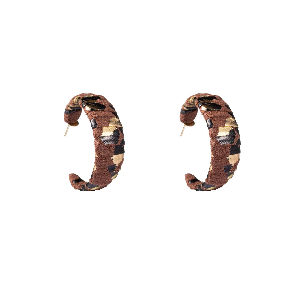 Go Dutch Oorbellen fabric hoop - brown