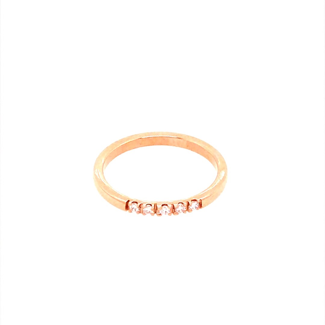 Eclat 14krt rosé gouden alliance ring met diamant