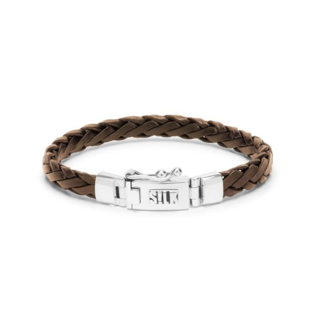 Silk Jewellery Armband Bruin Leer/Zilver 766BRN.21