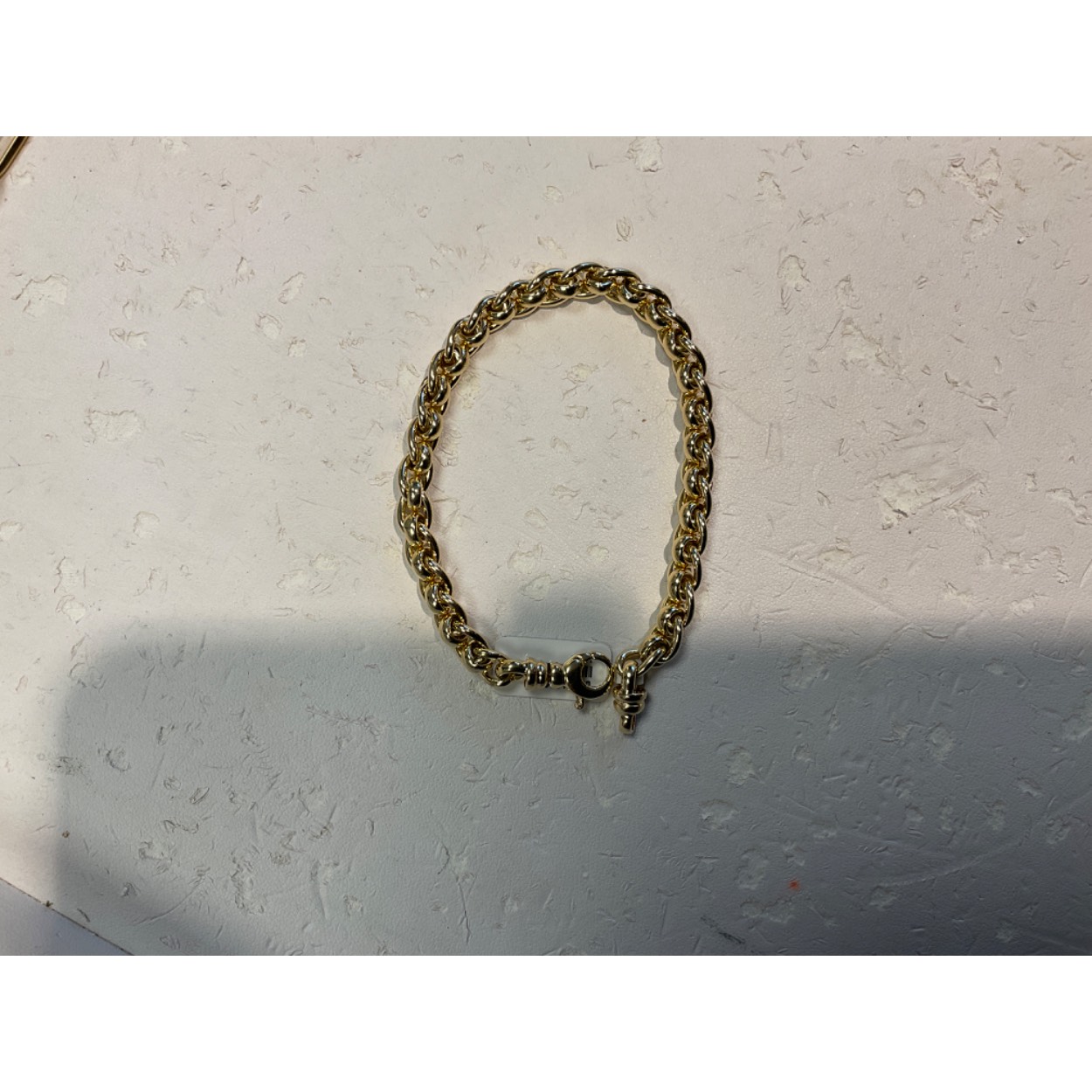 Geelgouden anker schakel armband