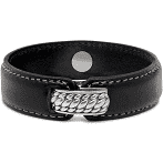 BUDDHA ARMBAND LEATHER BLACK 130BL ANGUGUN MAAT F