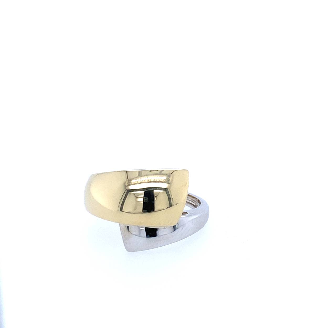 bicolor gouden damesring