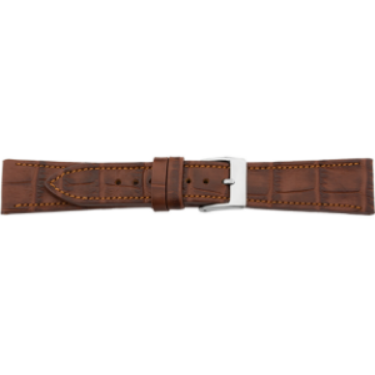 Horlogeband bruin 18mm met krokoprint