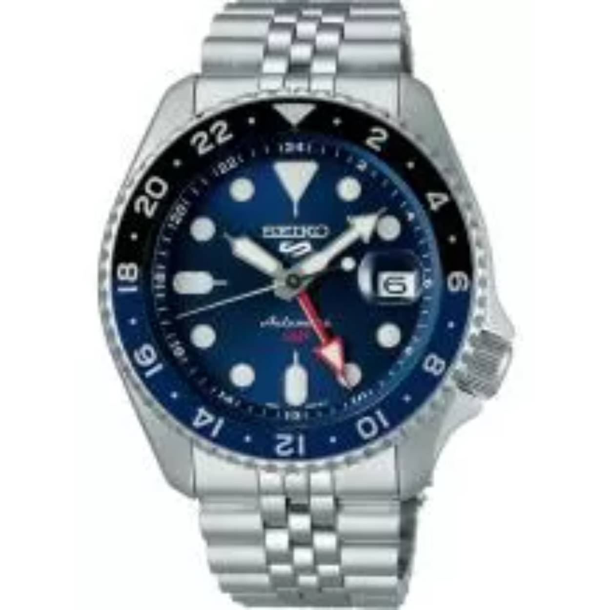 Seiko 5 Sports Automatic SSK003K1 Horloge Staal
Dit Seiko 5 Sports Automatic SSK003K1 herenhorloge heeft een solide stalen kast. In combinatie met de massieve stalen band en de blauwe wijzerplaat krijgt dit horloge een sportieve uitstraling. De duidelijke dag- en datumaanduiding en de royale wijzers en index maken dit horloge makkelijk af te lezen.

Seiko 5 Sports Automatic Collectie
De Seiko 5 Sports collectie is uitgerust met het Seiko 4R36 automatisch uurwerk. Hoewel ieder mechanisch uurwerk zo nauwkeurig mogelijk wordt afgeregeld is een kleine dagelijkse afwijking normaal. Het 4R36 Seiko kaliber met dag/datumweergave is een mechanisch kaliber. Het horloge laadt zich tijdens het dragen automatisch op door het omzetten van de arm- en polsbewegingen van de drager in energie. Beweging van het horloge zorgt ervoor dat de hoofdveer van het horloge wordt opgewonden. Deze veer is de energiebron. Handopwinding is ook mogelijk. Wanneer het horloge volledig is opgeladen heeft het een energiereserve van ca. 41 uur. Het tikgetal van deze automaat is 21.600 per uur en het horloge heeft 24 jewels. Het 4R kaliber wordt volledig in-house vervaardigd.