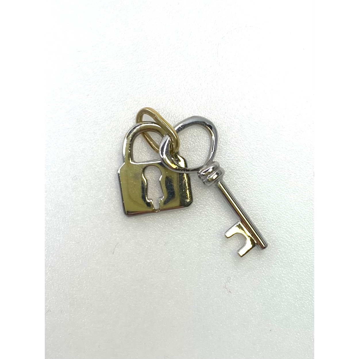 Wit gouden slot en sleutel 