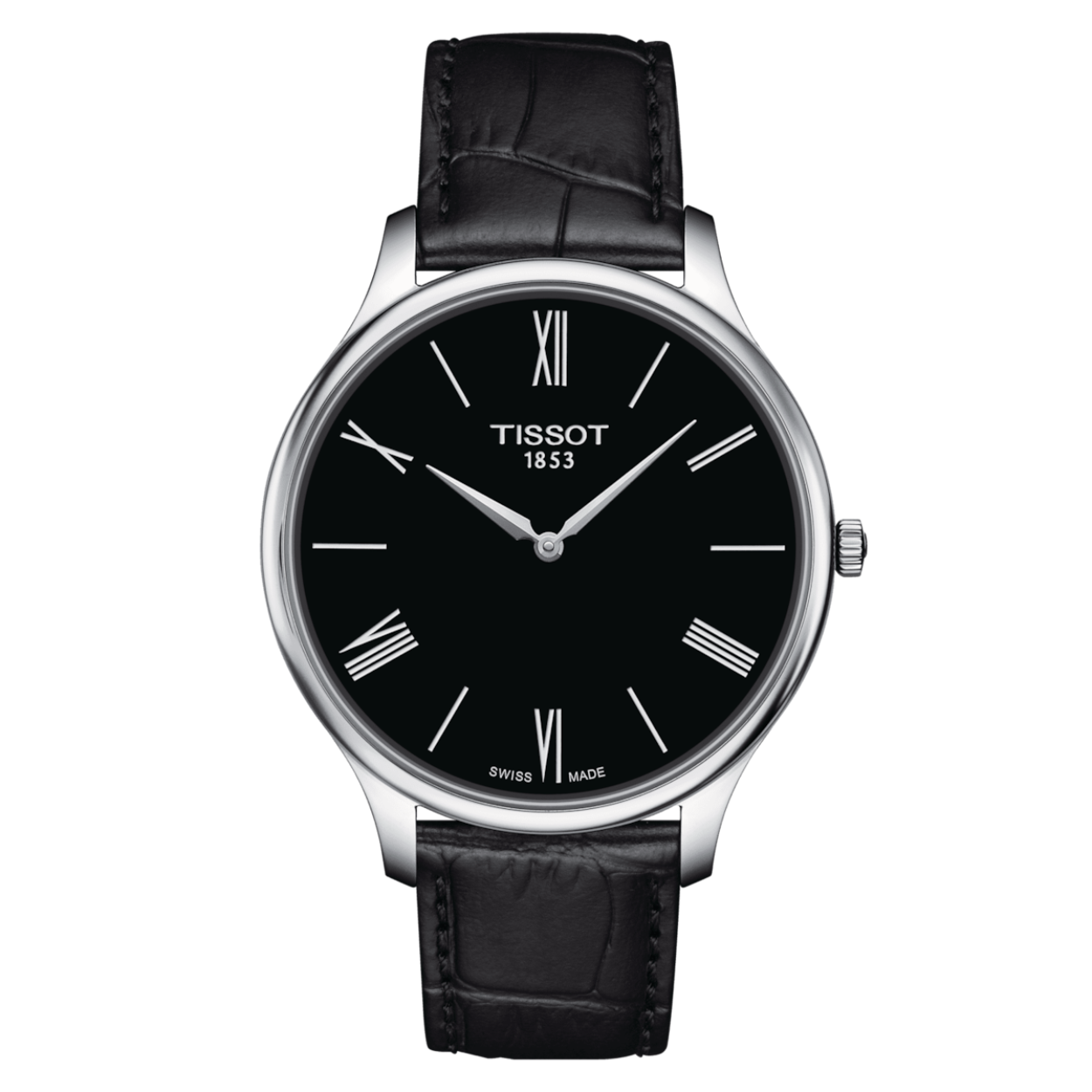 Tradition steel/ l. black/black dial