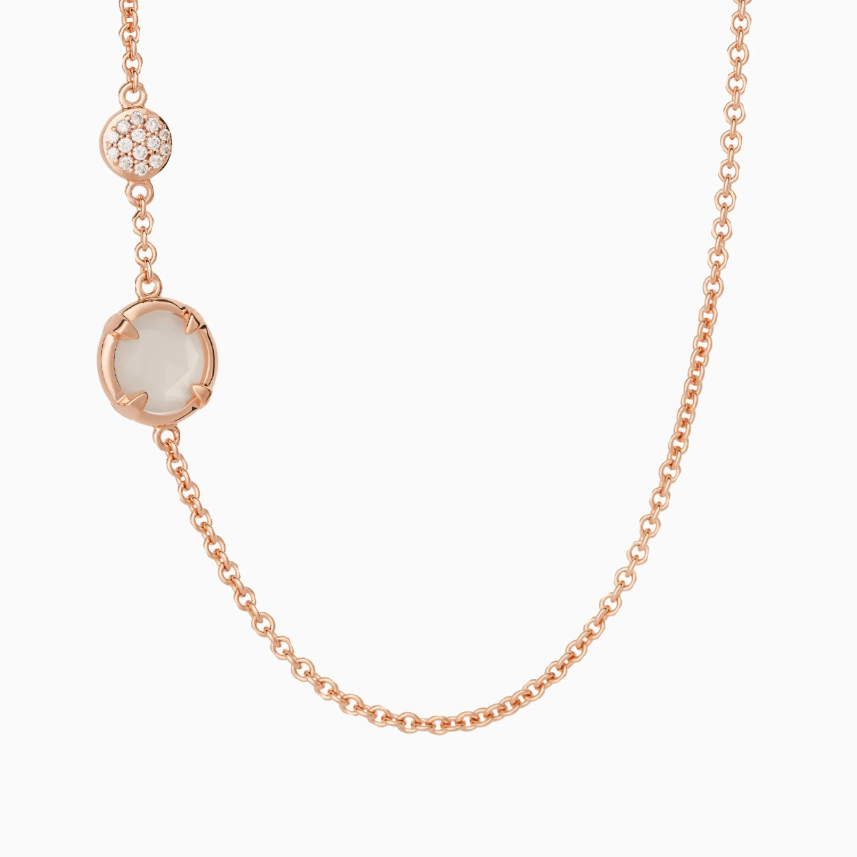 MIRA MIRA COLLIER met briolet geslepen wit maansteen