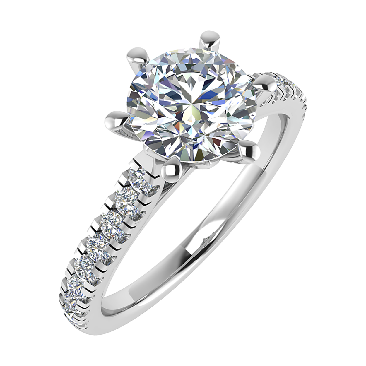 14k witgouden lab grown diamanten ring. midden steen 1.52 caraat E kleur met VS 1 zuiverheid. 