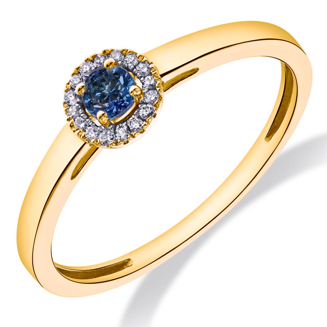 GD RING BRILJ/BL SAFFIER 16-0.05CRT  H SI  1-0.13 BL/SAFF- voor dames