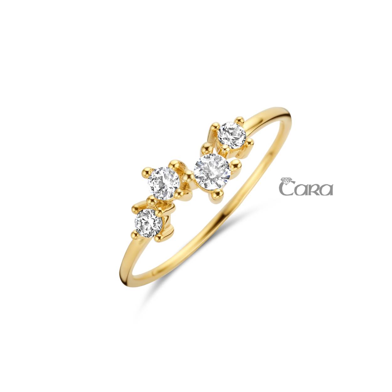 18 kt gouden ring met zirkonium
Maat: 54 (ook verkrijgbaar in andere maten)
Bijhorende oorbellen en hanger ook verkrijgbaar van deze set