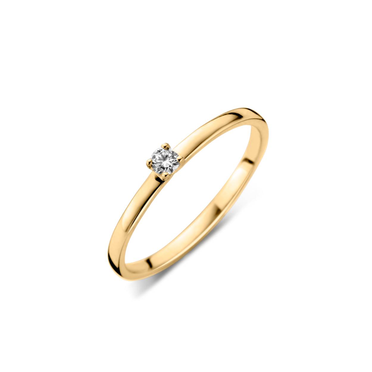 18kt geel/wit verlovingsring+ briljant van 0.11ct