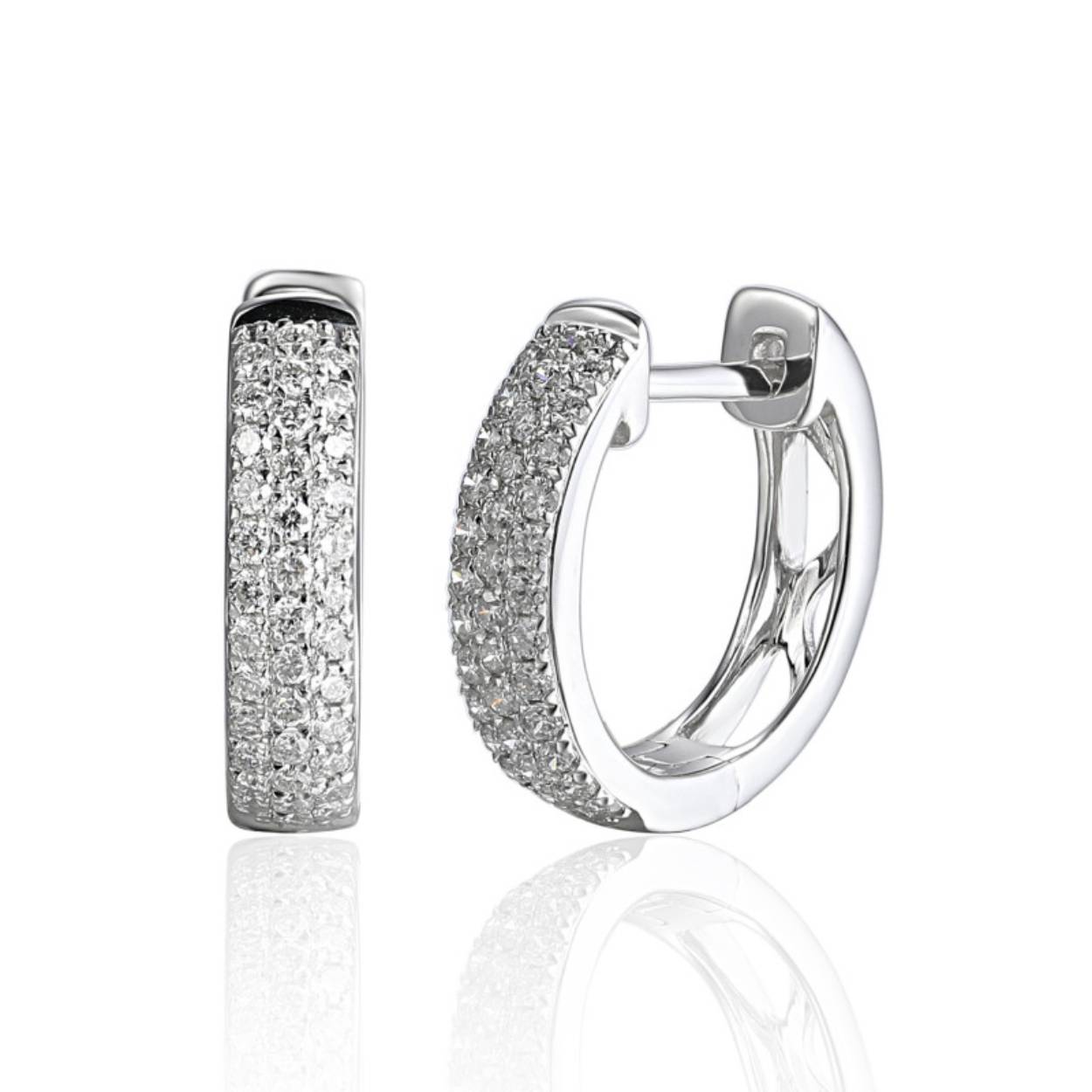 14.kt wgd briljant creolen 74-0.34 ct. H/SI
