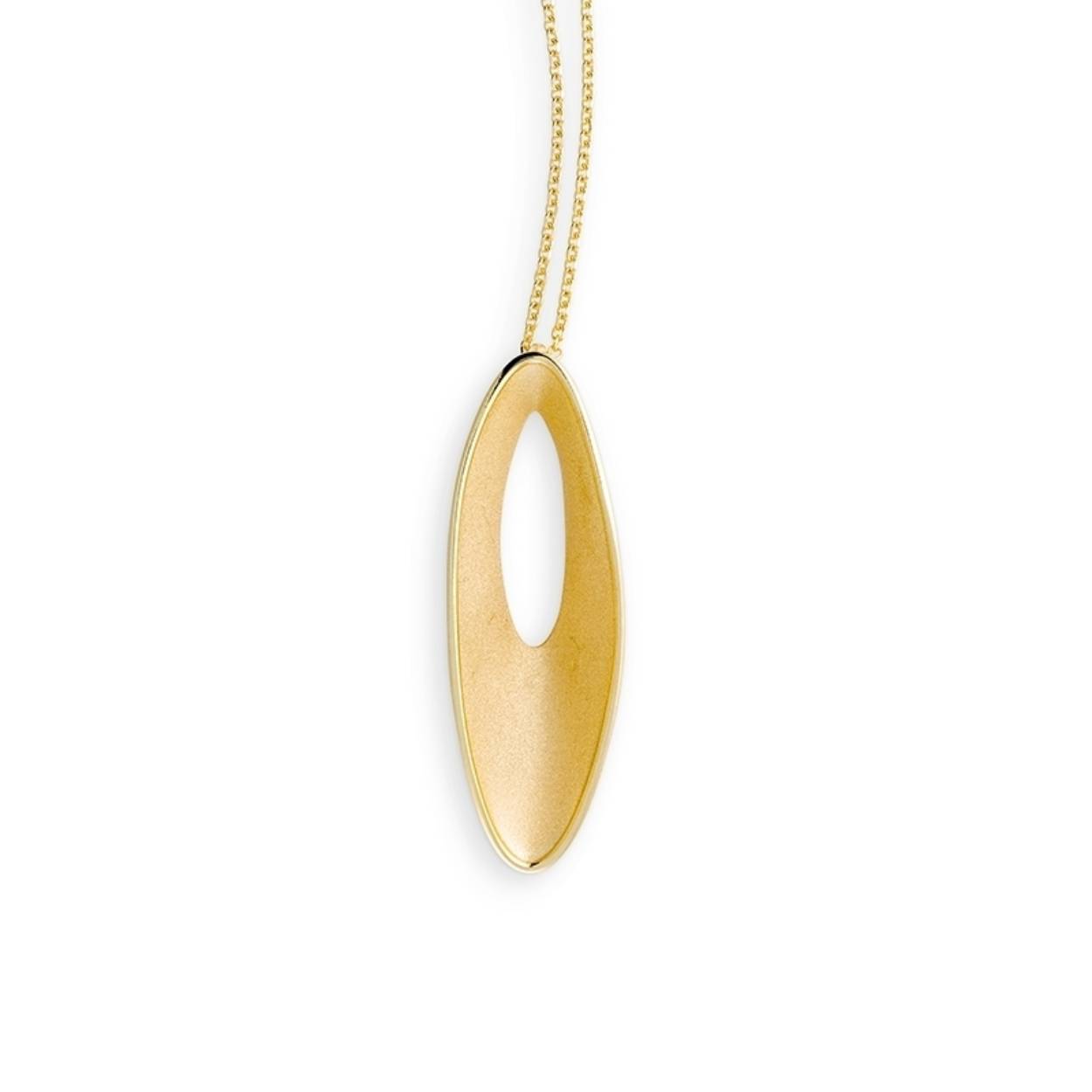 geelgouden hanger met collier 45 cm