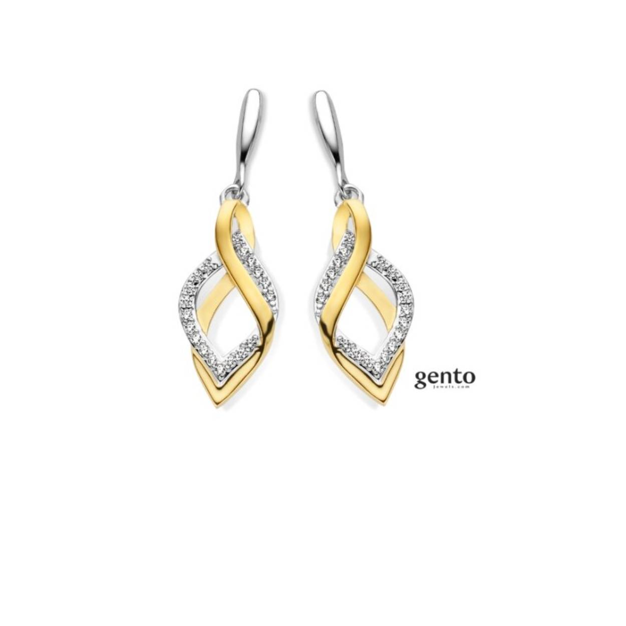 Oorbellen bicolor zilver gento jewels