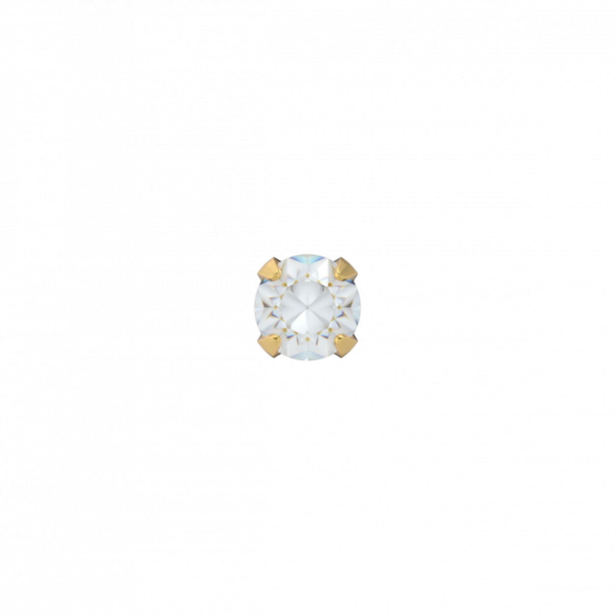 studex 110, Klauwzetting, Zirkonia, Verguld, 3 mm
