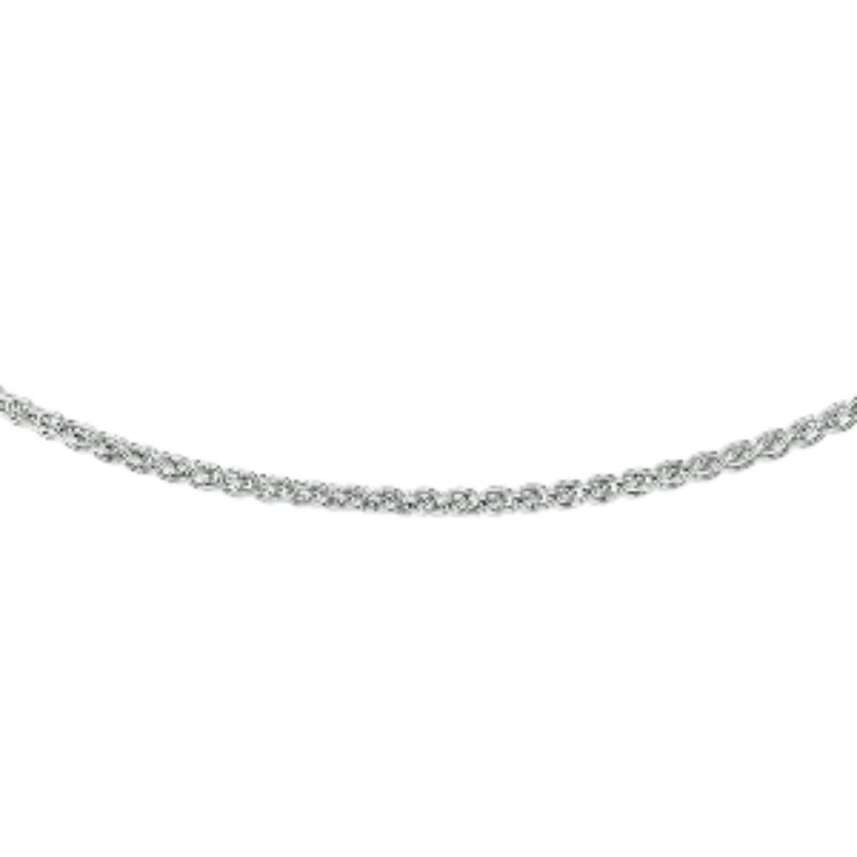 zilveren vossenstaartcollier 45cm 2,1mm gerhodineerd