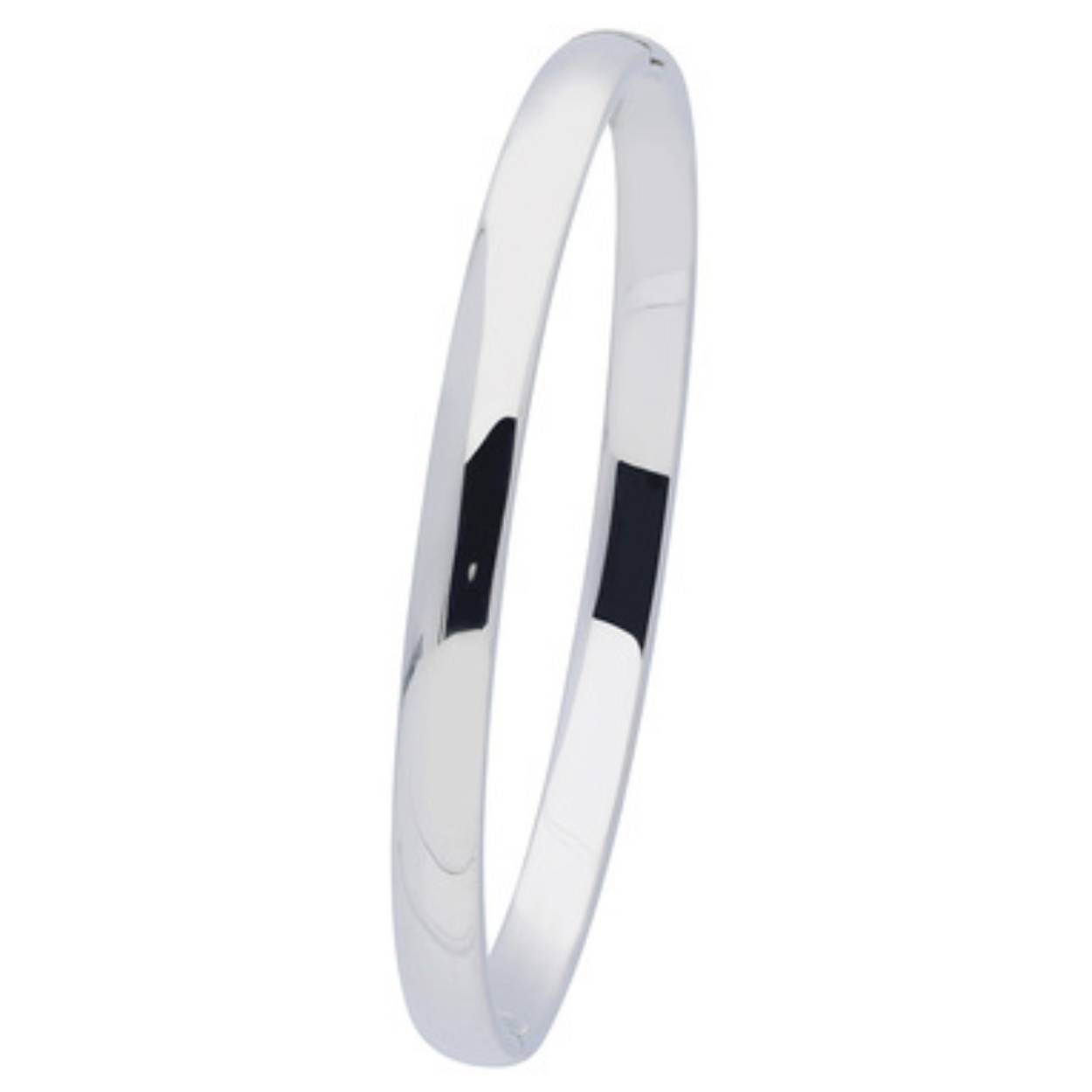 Best Basics Zilveren Massieve Slavenarmband 6 mm - Ovaal 64 mm