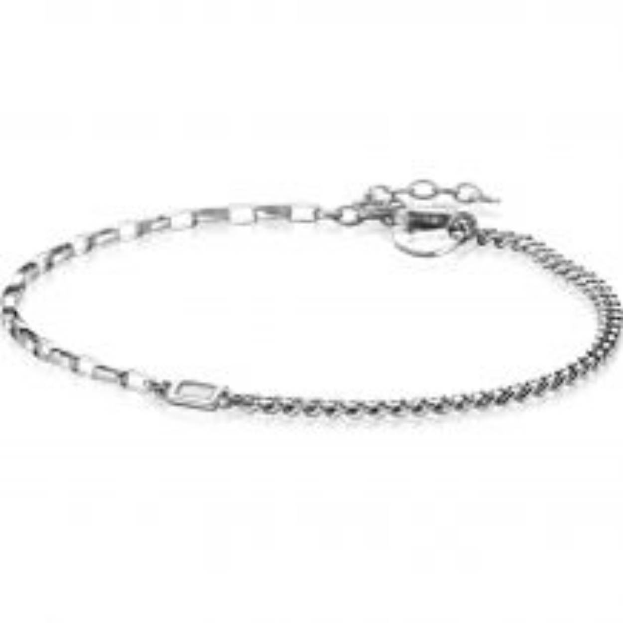 zinzi zilveren armband gourmet paperclip met baguette zirconia