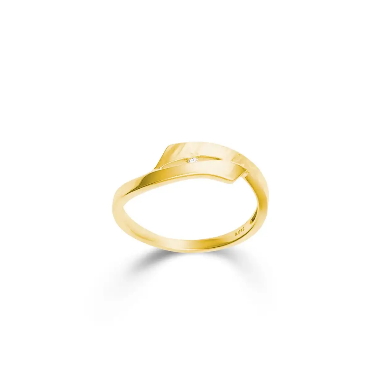 14K geelgouden ring met briljant 0.012ct