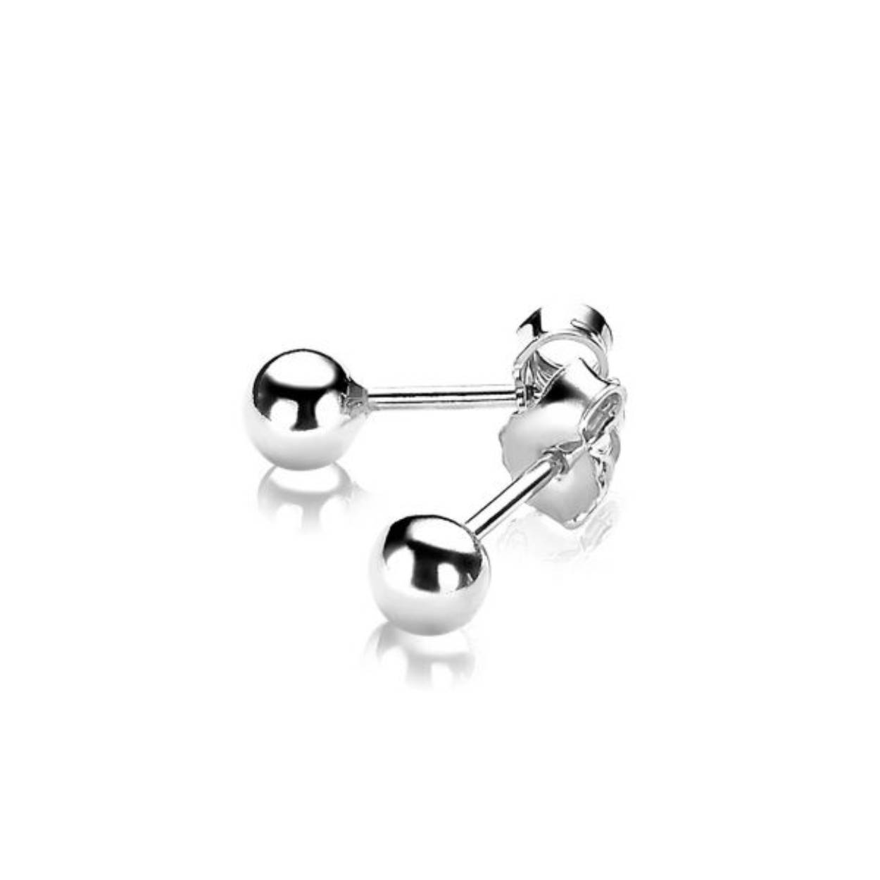ZINZI oorknoppen bol 4mm zilver
