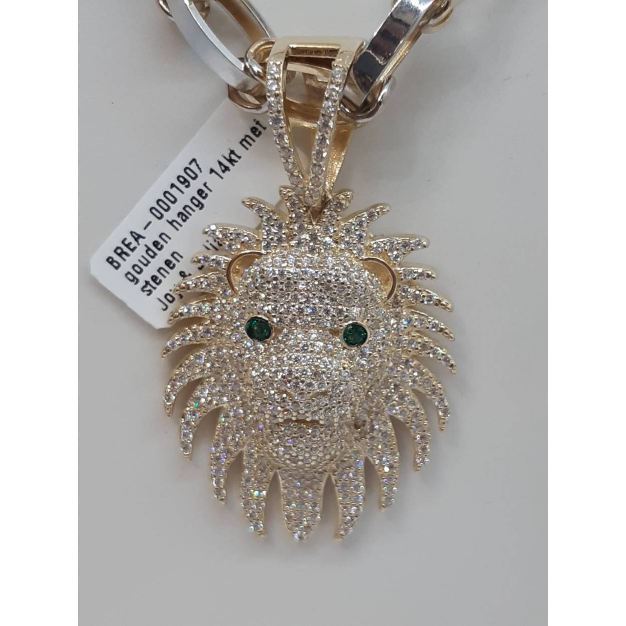 gouden hanger 14kt met stenen