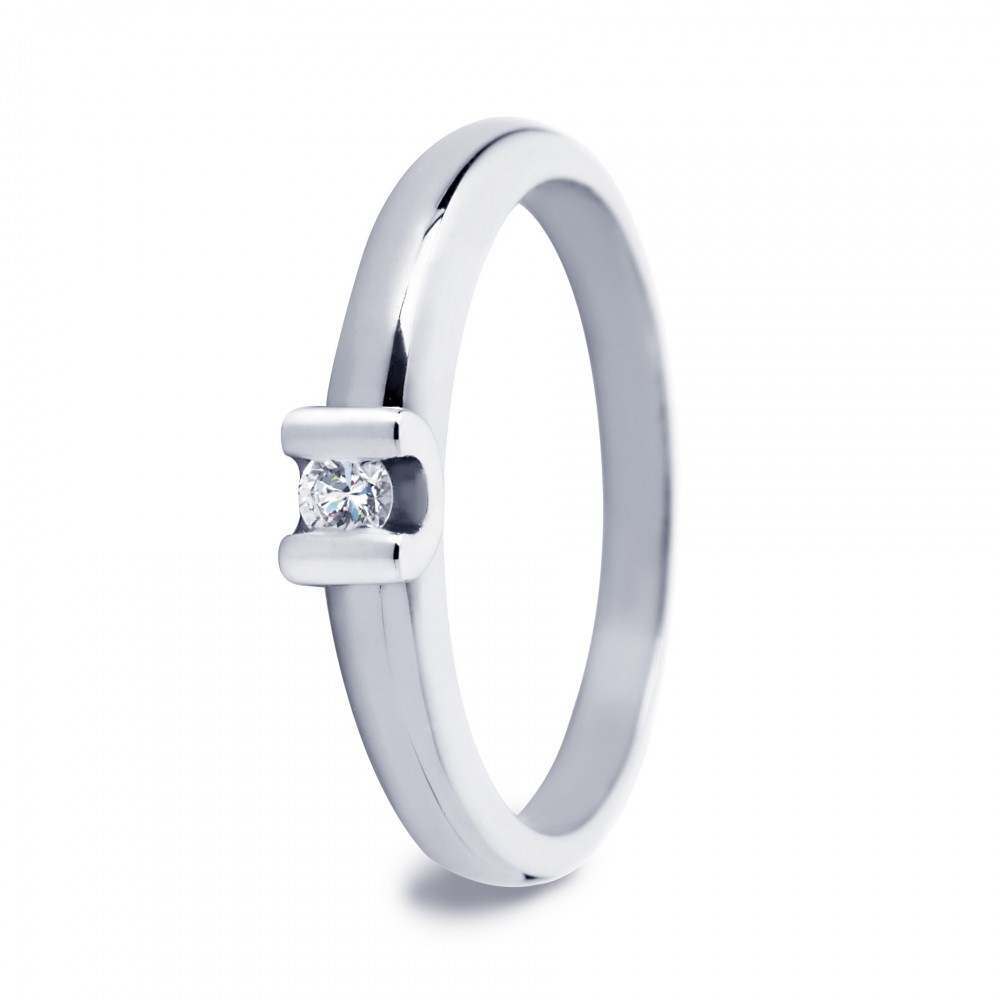 Diamant van 0.08 crt.
Ring is ook in andere kleuren te leveren