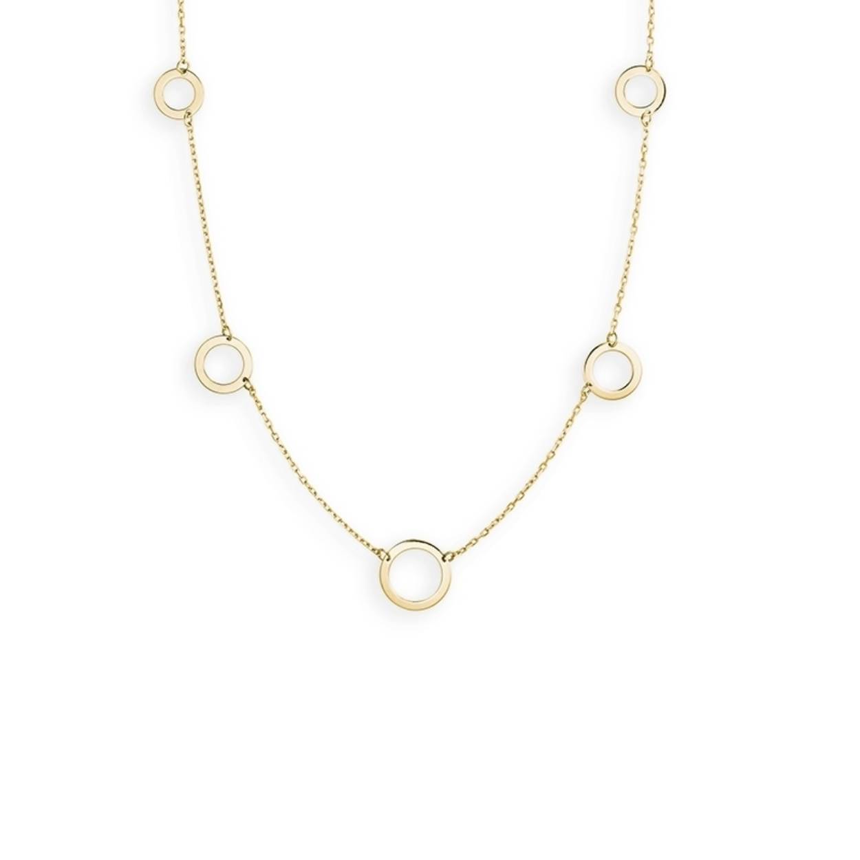 geelgouden collier met ringetjes