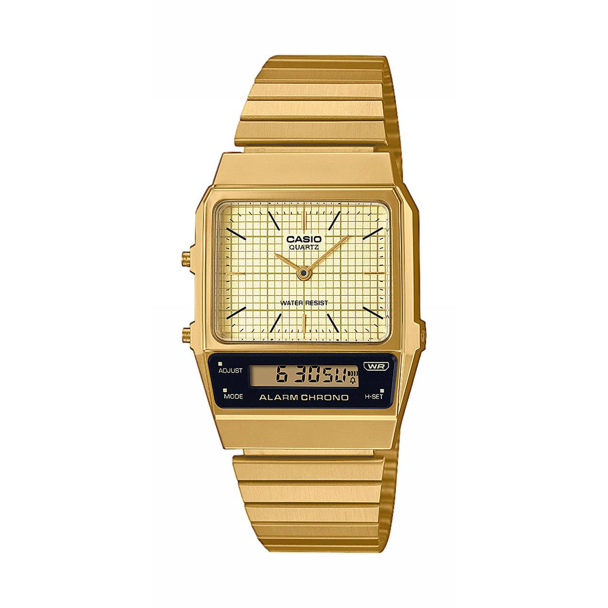 Casio horloge goudkleur ana-digi AQ-800EG-9AEF